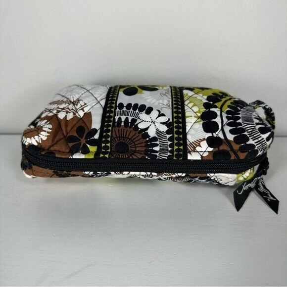 EUCVera Bradley Cocoa Moss Medium Zip Cosmetic Bag Lined Make-up Toiletries Case - Picture 6 of 9